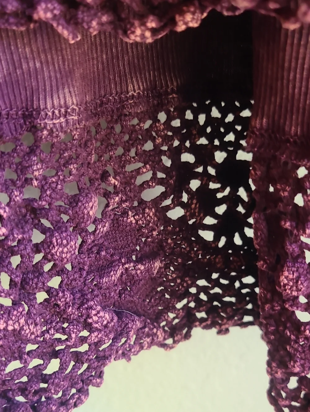 Vocal Purple Long Sleeve Embellished Tunic with Lace Hem - Picture 3 of 8